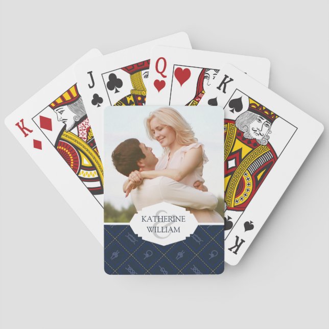 Jeu De Cartes Add Your Name | Nautical Rope Knot Pattern (dos)