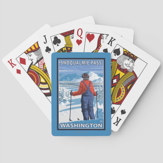 Jeu De Cartes Admirer de skieur - passage de Snoqualmie, (dos)