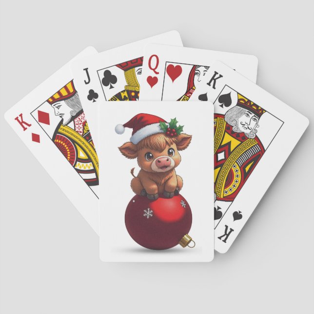 Jeu De Cartes adorable bébé vache des Highlands assis (dos)