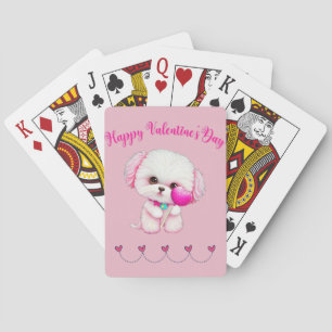 Jeu De Cartes Adorable Heureuse Sainte-Valentin maltais chiot