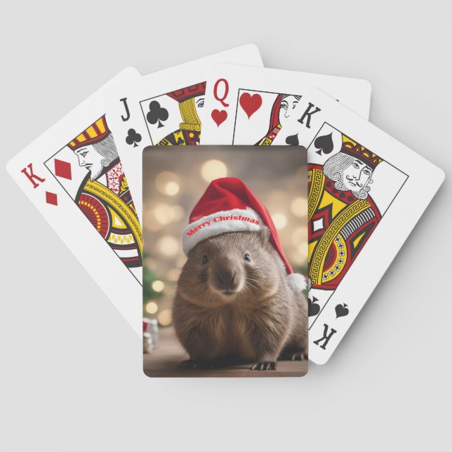Jeu De Cartes adorable Noël Wombat, (dos)
