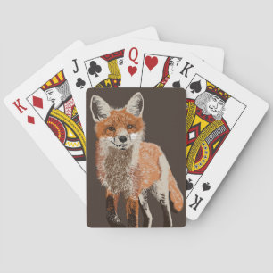Jeu De Cartes Adorable Red Fox peinture Jouer Cartes
