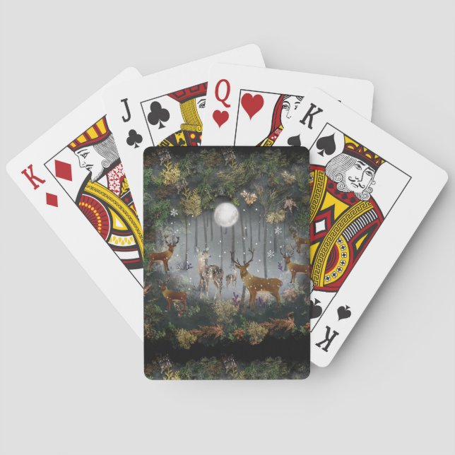 Jeu De Cartes Adorable Rindeer La Nuit (dos)