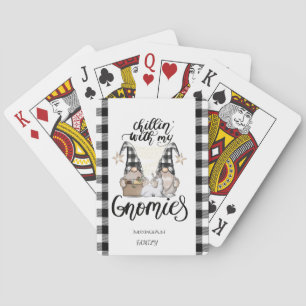 Jeu De Cartes Adorables petits gnomes à carreaux noir buffle