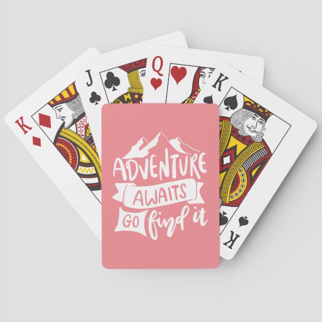 Jeu De Cartes Adventure Attend Voyager En Plein Air Rose White G (dos)