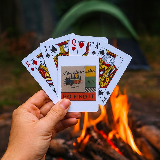 Jeu De Cartes Adventure Await Go Find It Retro Camping Travel (Créateur téléchargé)