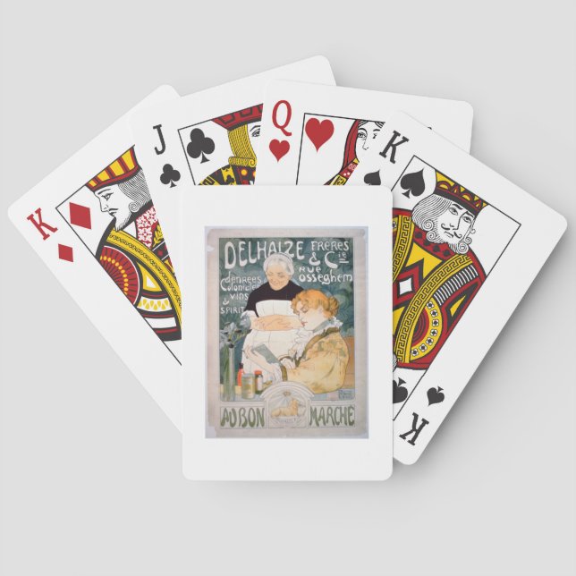 Jeu De Cartes Advertisement for Delhaize, Brothers and Co. at (dos)