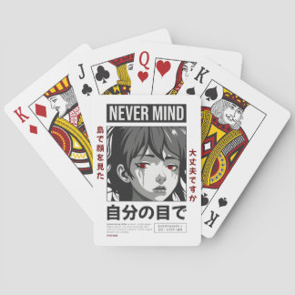 Jeu De Cartes Aesthetic Anime Girl Playing Cards - "Never Mind"