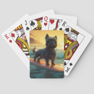 Jeu De Cartes Affenpinscher Beach Surf Peinture