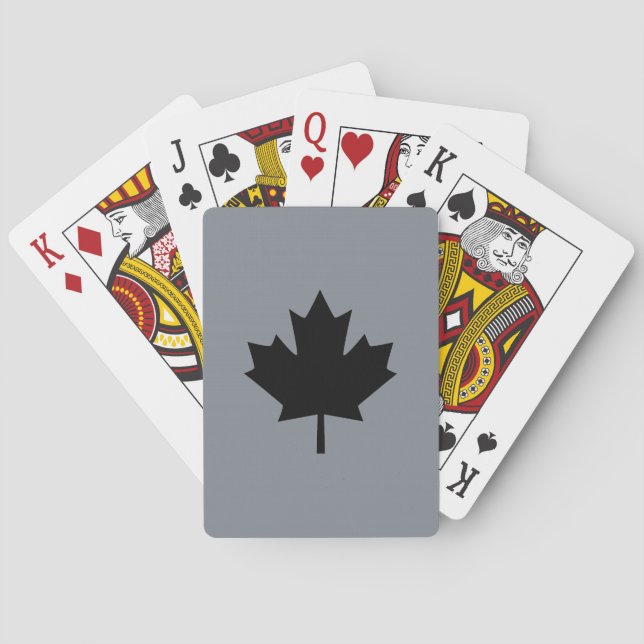 Jeu De Cartes Affichage de Canadian Black Maple Leaf (dos)