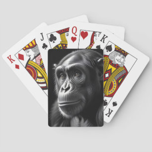 Jeu De Cartes Affiche de la faune de chimpanzé, nature majestueu