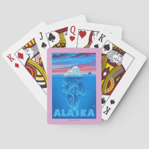 Jeu De Cartes Affiche de Vintage voyage d'AlaskaIceberg