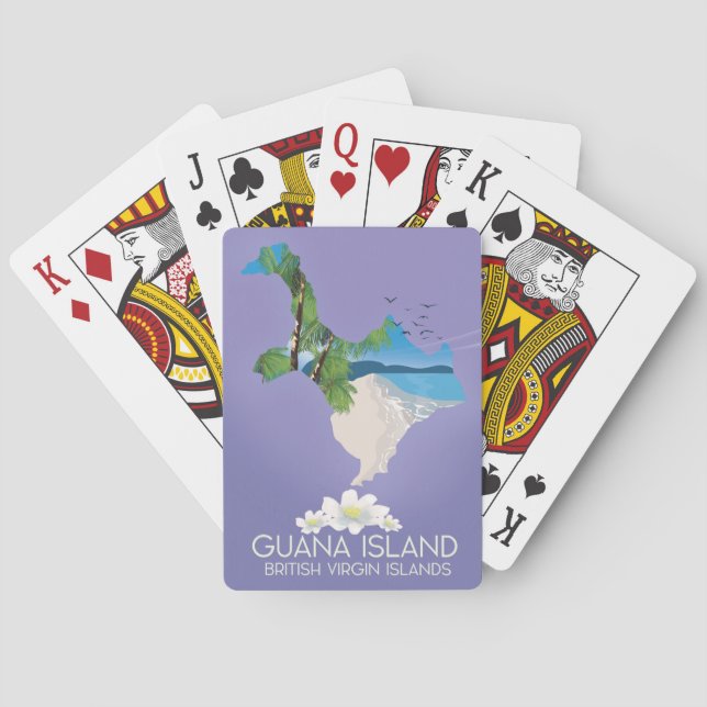 Jeu De Cartes Affiche de voyage de l'île de Guana Îles Vierges b (dos)