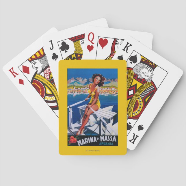 Jeu De Cartes Affiche de voyage de marina de Massa (dos)