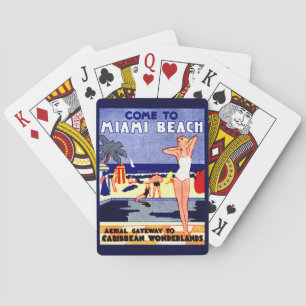 Jeu De Cartes Affiche de voyage de Miami Beach 1925
