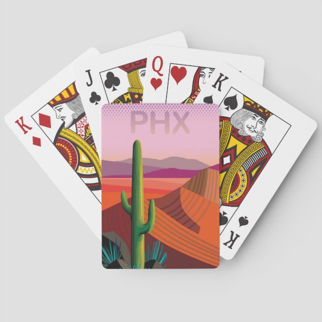 Jeu De Cartes Affiche de voyage de Phoenix Arizona | (dos)