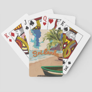 Jeu De Cartes Affiche de voyage de vacances vintage au Sri Lanka