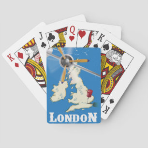 Jeu De Cartes Affiche de voyage Londres Angleterre vintage