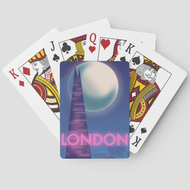 Jeu De Cartes Affiche de voyage Londres néon (dos)