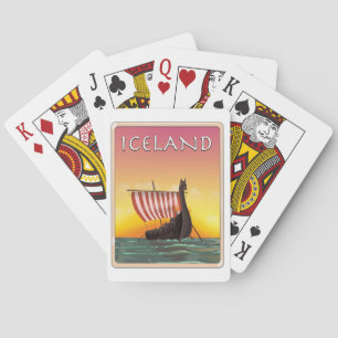 Jeu De Cartes Affiche de voyage Viking Islande