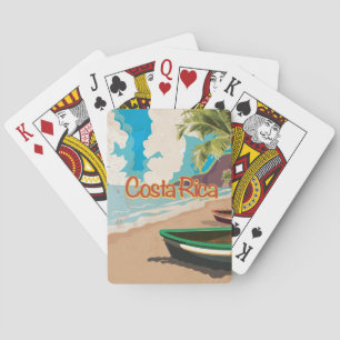 Jeu De Cartes Affiche de voyage vintage Costa Rica