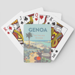 Jeu De Cartes Affiche de voyage vintage de Gênes, Riviera italie