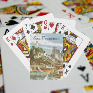 Jeu De Cartes Affiche de voyage vintage de la baie de San Franci