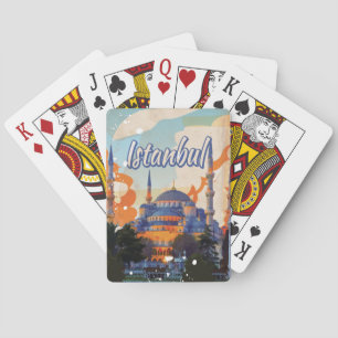 Jeu De Cartes affiche de voyage vintage de la mosquée Aya Sophia