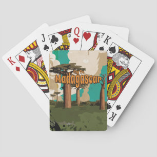 Jeu De Cartes Affiche de voyage vintage de Madagascar