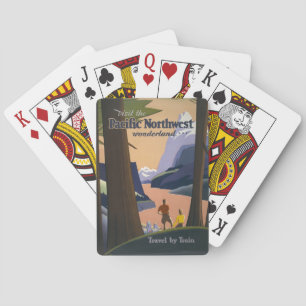 Jeu De Cartes Affiche de voyage vintage du Pacifique Nord-Ouest