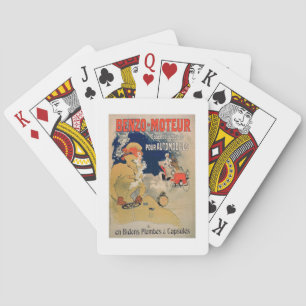 Jeu De Cartes Affiche publicitaire pour l'huile moteur 'Benzo-Mo