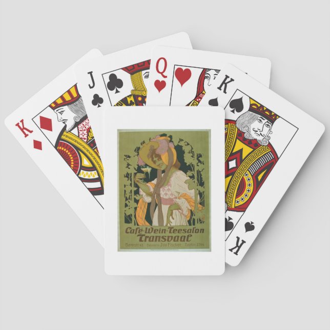 Jeu De Cartes Affiche publicitaire 'Transvaal' a Café, Vin et (dos)