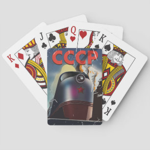 Jeu De Cartes Affiche vintage de locomotive soviétique CCCP