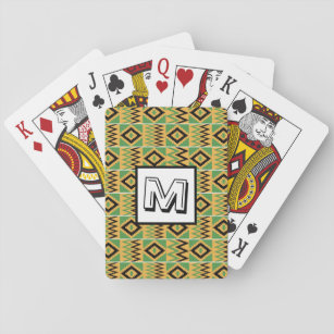 Jeu De Cartes Africain Kente Monogram Green Classic Playing Card