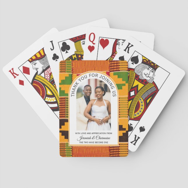 Jeu De Cartes African Ghana Kente WEDDING Guest Favor Gift (dos)