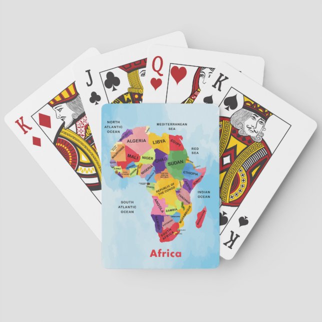 Jeu De Cartes Afrique Carte couleur de l'eau (dos)