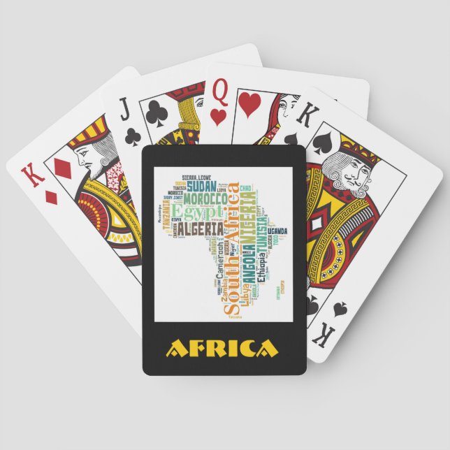 Jeu De Cartes Afrique Word Art (dos)