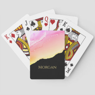 Jeu De Cartes Agate de coucher de soleil, Parties scintillant d'