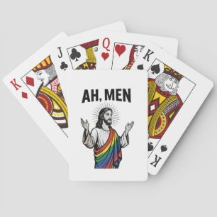 Jeu De Cartes Ah Men Funny LGBT Gay pride Jesus Rainbow