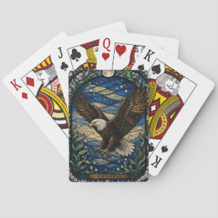 Jeu De Cartes Aigle Hautes Falaises Illumina Verre Cathédrale