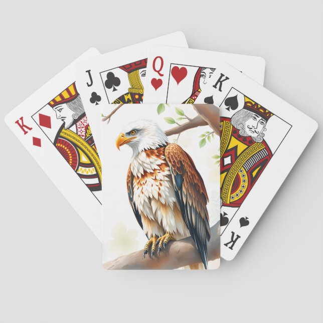 Jeu De Cartes Aigle majestueux assis sur une branche d'arbre (dos)