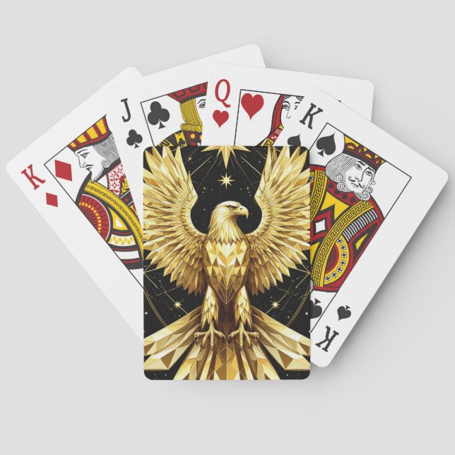 Jeu De Cartes Aigle Ornemental Doré (dos)