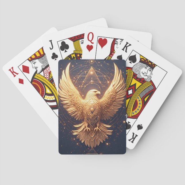 Jeu De Cartes Aigle Ornemental Doré (dos)