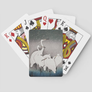 Jeu De Cartes Aigrettes japonaises Grues Koson Neige d'hiver