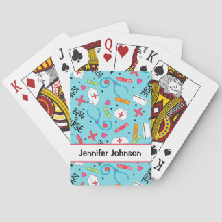 Jeu De Cartes Aimer une infirmière Art Lumière Bleu Nom Personna