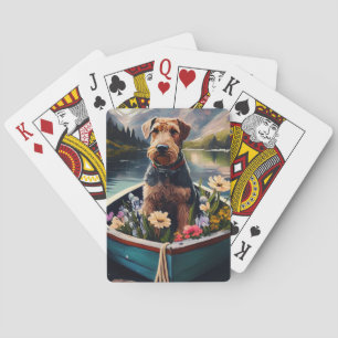Jeu De Cartes Airedale Dog on a Paddle : Une aventure Pittoresqu