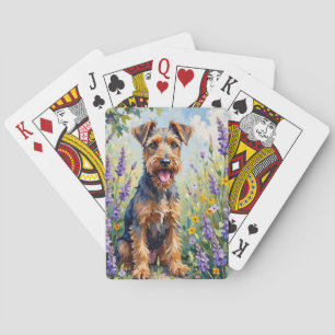 Jeu De Cartes Airedale Terrier Jardin Anglais Floral