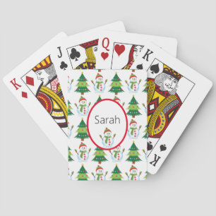 Jeu De Cartes Ajouter le nom Noël Stocker Stuffer Snowman