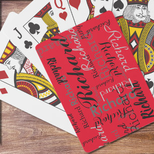 Jeu De Cartes Ajouter un nom pour obtenir le rouge personnalisé