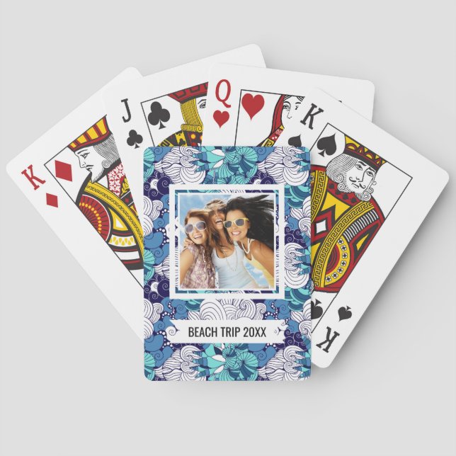 Jeu De Cartes Ajouter votre nom | Funky Seashell Motif (dos)